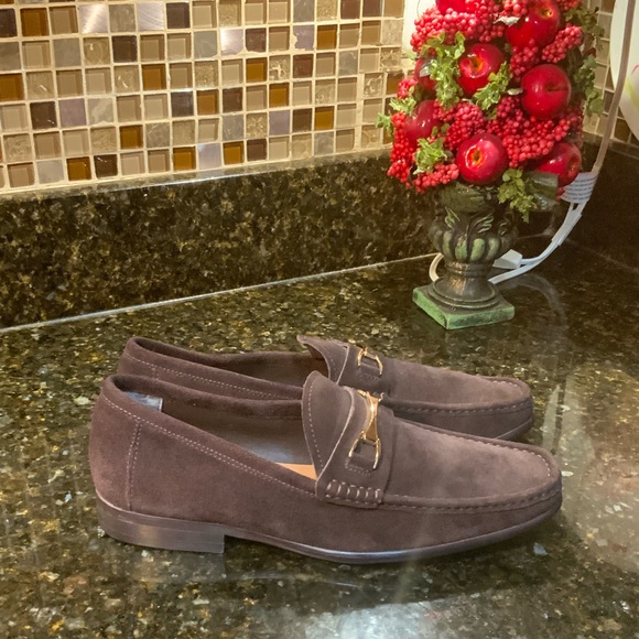 Saks Fifth Avenue Mens Brown Suede Slip on Shoes Sz. 11 main image 5